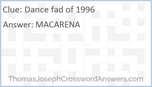 Dance fad of 1996 Answer