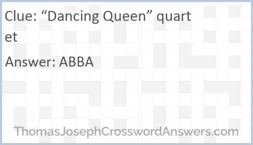 “Dancing Queen” quartet Answer