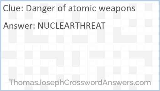 Danger of atomic weapons Answer