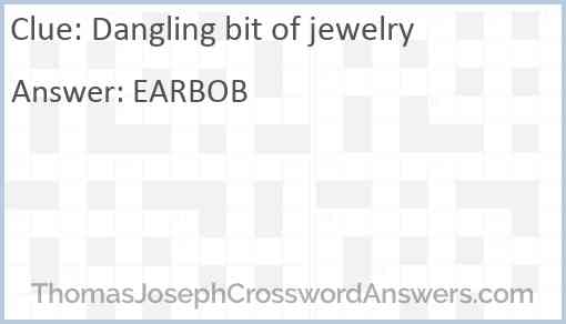 Dangling bit of jewelry Answer