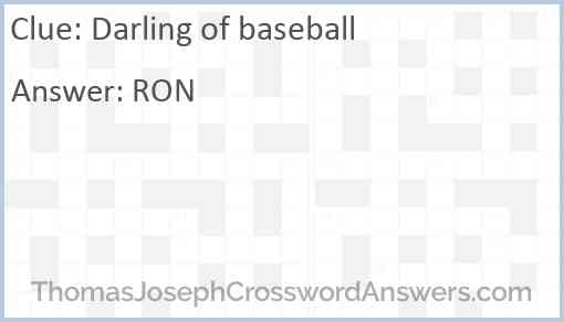 Darling of baseball Answer