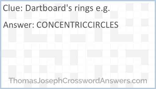 Dartboard's rings e.g. Answer