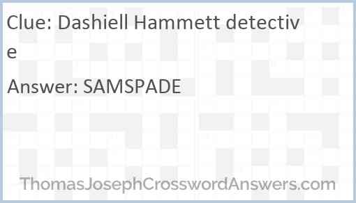 Dashiell Hammett detective Answer