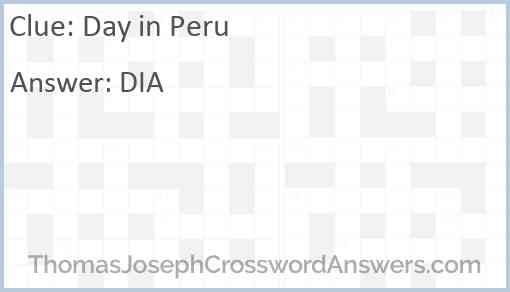 Day in Peru Answer