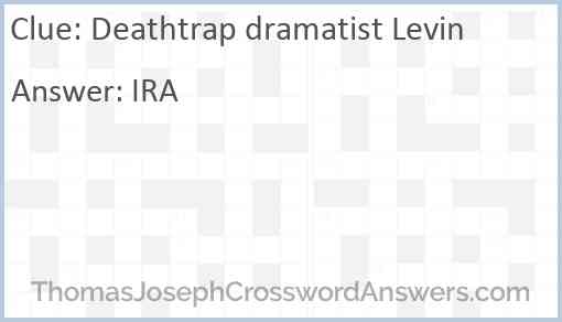 Deathtrap dramatist Levin Answer