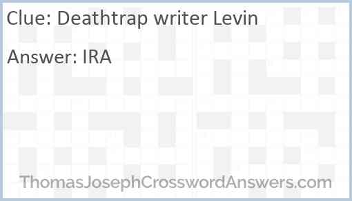 “Deathtrap” writer Levin Answer