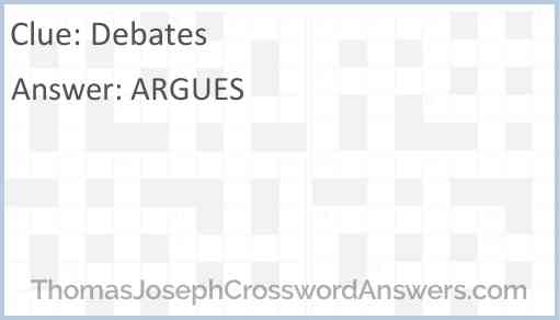 Debates Answer