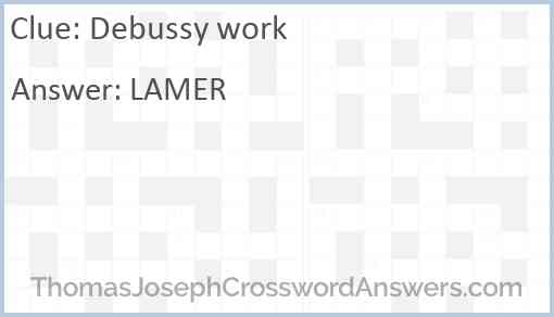 Debussy work Answer