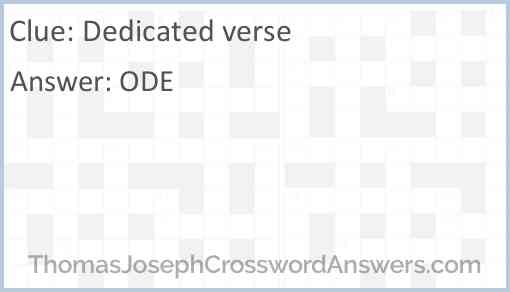 Dedicated verse Answer