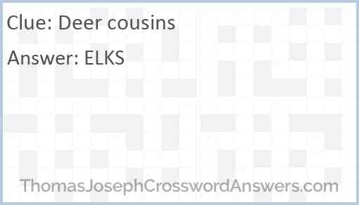 Deer cousins Answer