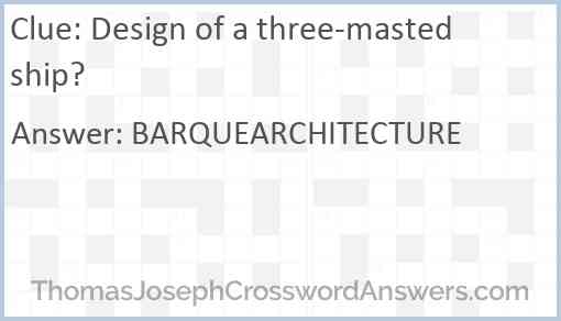 Design of a three-masted ship? Answer