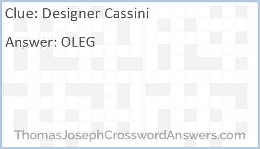 Designer Cassini Answer