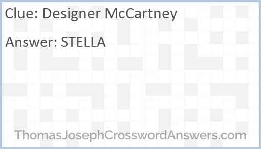 Designer McCartney Answer