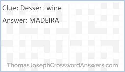 Dessert wine Answer