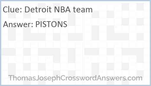 Detroit NBA team Answer