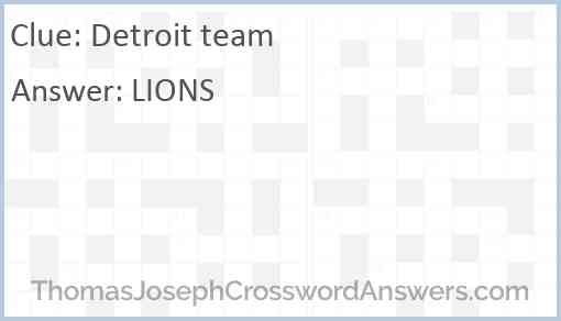Detroit team Answer