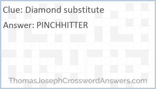 Diamond substitute Answer