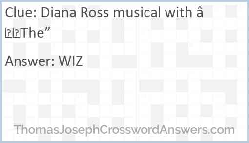 Diana Ross musical with “The” Answer