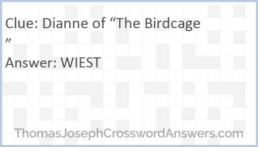 Dianne of “The Birdcage” Answer