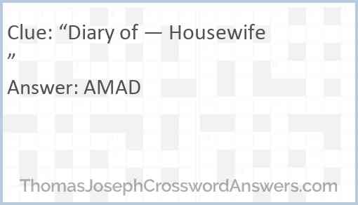 “Diary of — Housewife” Answer