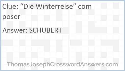 “Die Winterreise” composer Answer