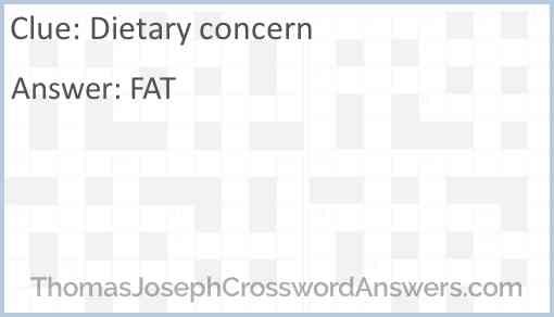 Dietary concern Answer