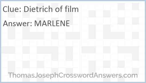 Dietrich of film Answer