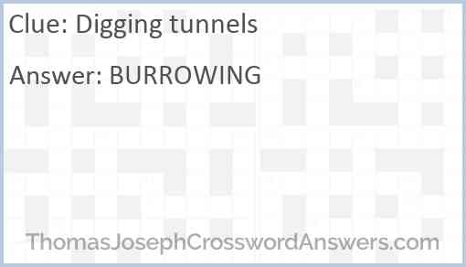 Digging tunnels Answer