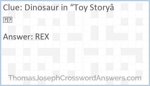 Dinosaur in “Toy Story” Answer