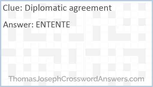 Diplomatic agreement Answer