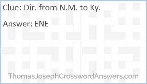 Dir. from N.M. to Ky. Answer