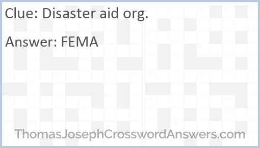 Disaster aid org. Answer