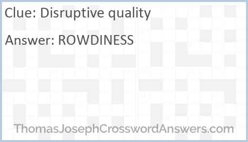 Disruptive quality Answer