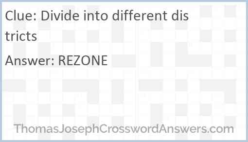 Divide into different districts Answer