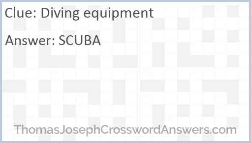 Diving equipment Answer