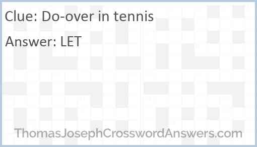 Do-over in tennis Answer