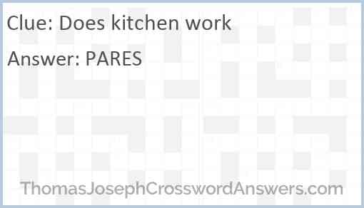 Does kitchen work Answer