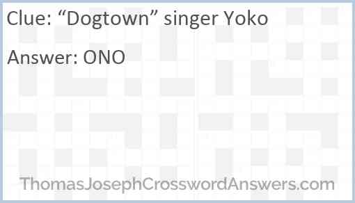 “Dogtown” singer Yoko Answer