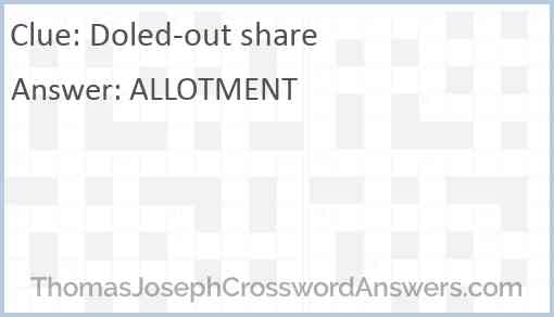 Doled-out share Answer