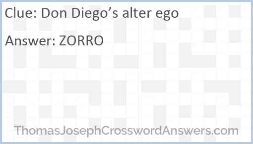 Don Diego’s alter ego Answer