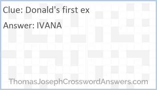 Donald's first ex Answer
