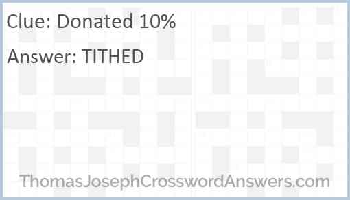 Donated 10% Answer