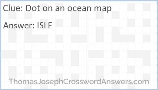 Dot on an ocean map Answer