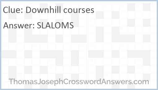 Downhill courses Answer