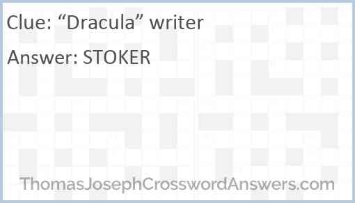 “Dracula” writer Answer