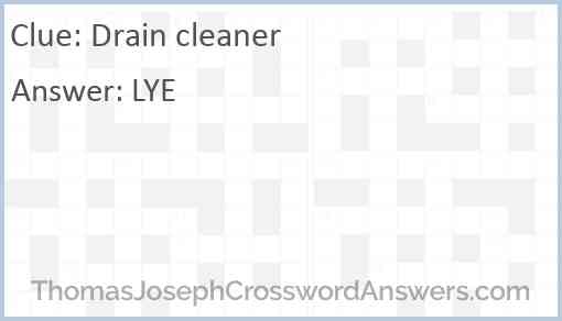 Drain cleaner Answer