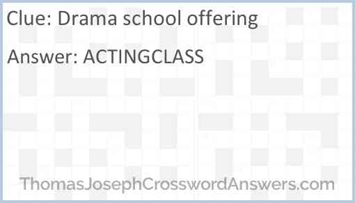 Drama school offering Answer