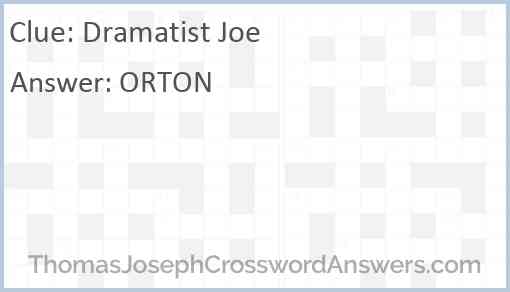 Dramatist Joe Answer