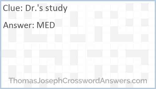 Dr.'s study Answer