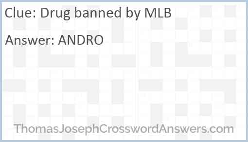 Drug banned by MLB Answer